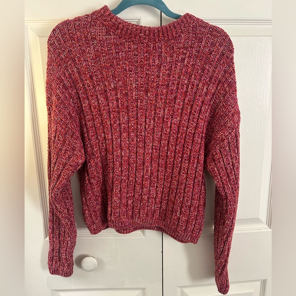 Universal Thread Maroon Ribbed Sweater - image 1